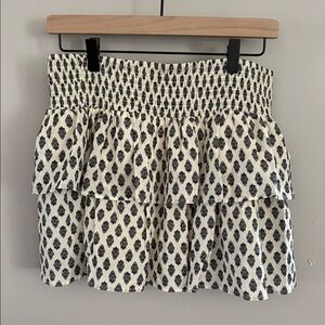 H&M Black and Cream Tiered Mini Skirt